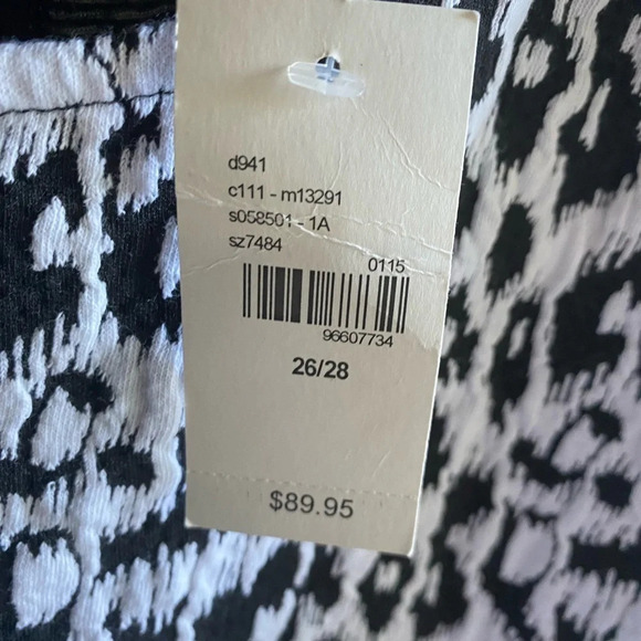 NWTLane Bryant Womens 26 28 A Line Dress White Leopard Print Textured 3/4 Sleeve - Picture 4 of 5